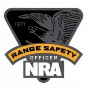NRA Range Safety Officer badge with eagle and year 1871.
