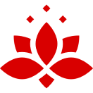Red lotus flower on black background.