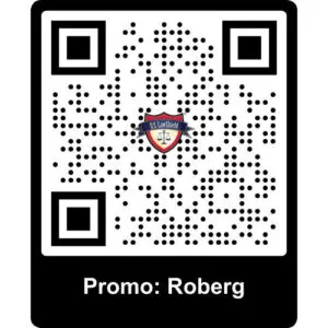 QR code with a 'Promo: Roberg' label beneath it.